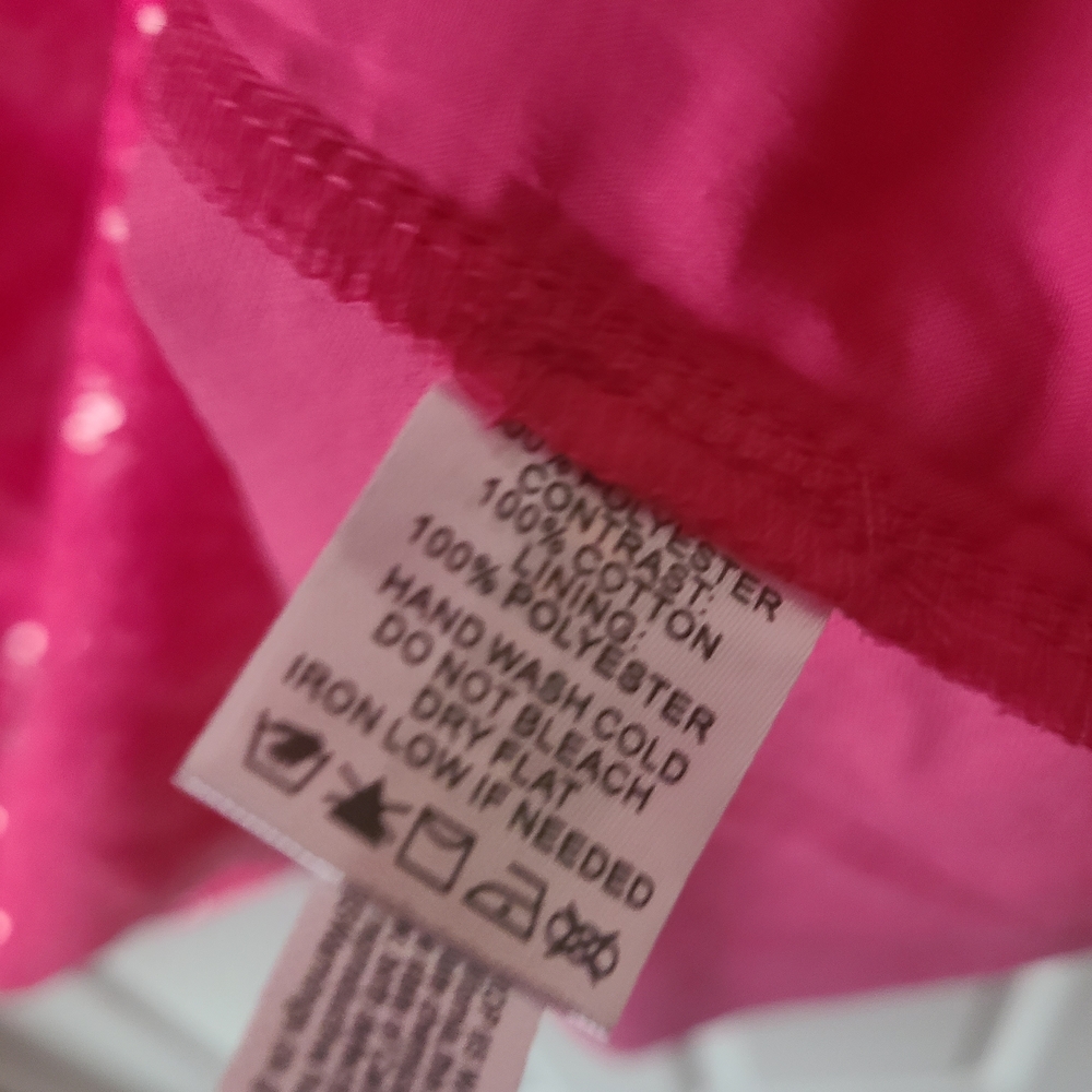 New Fantastic Fawn Pink Sequin Heart Mini Dress Size L - Picture 8 of 8